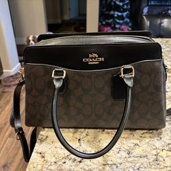 COACH Mini Darcie Carryall Signature Canvas Brown/Black CH174  NEW