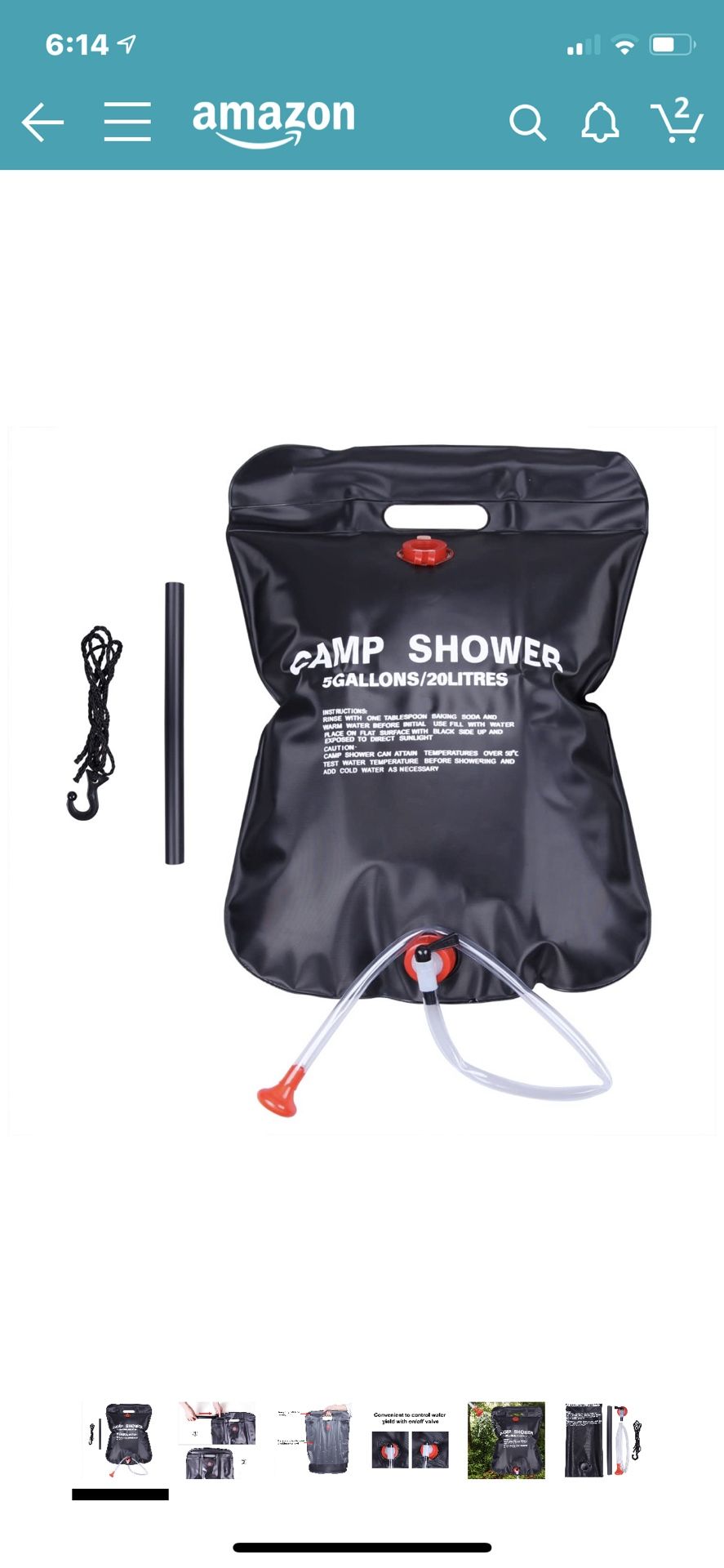 CARTMAN Portable Solar Camping Shower 5 Gallons