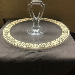 Vintage Gold Rimmed Cake Plate