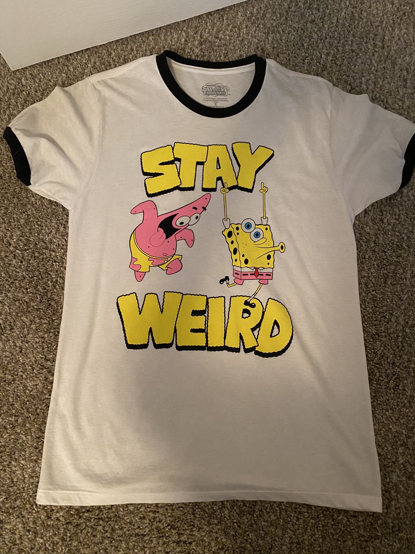 Stay Weird Spongebob T-Shirt (adult small unisex)