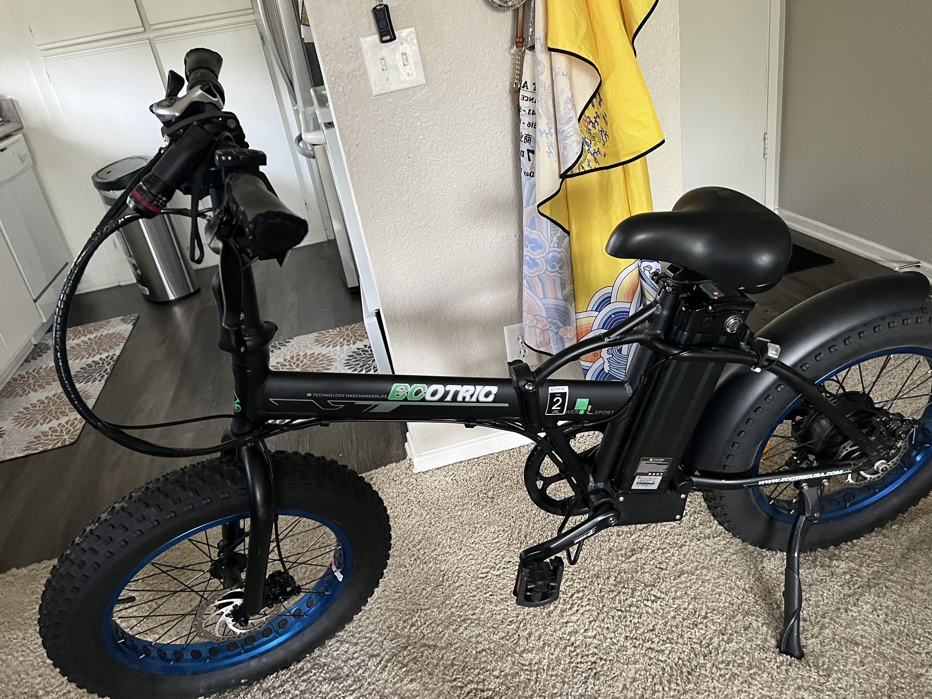 Ecotric Electric Bike. ( Need New Front Fork. Has Only 3 Miles. )