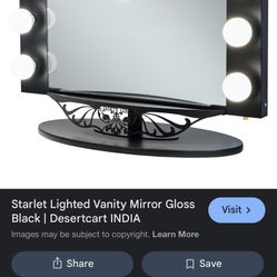 Vanity Mirror - BLACK with Lights