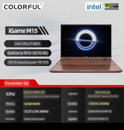 Colorful iGame M15 Gaming Laptop - Ultra 9 / RTX 5070 / 32GB