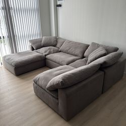 Light Gray Nixon Cloud Modular Sectional Couch - City Furniture Brand (No Ottoman)