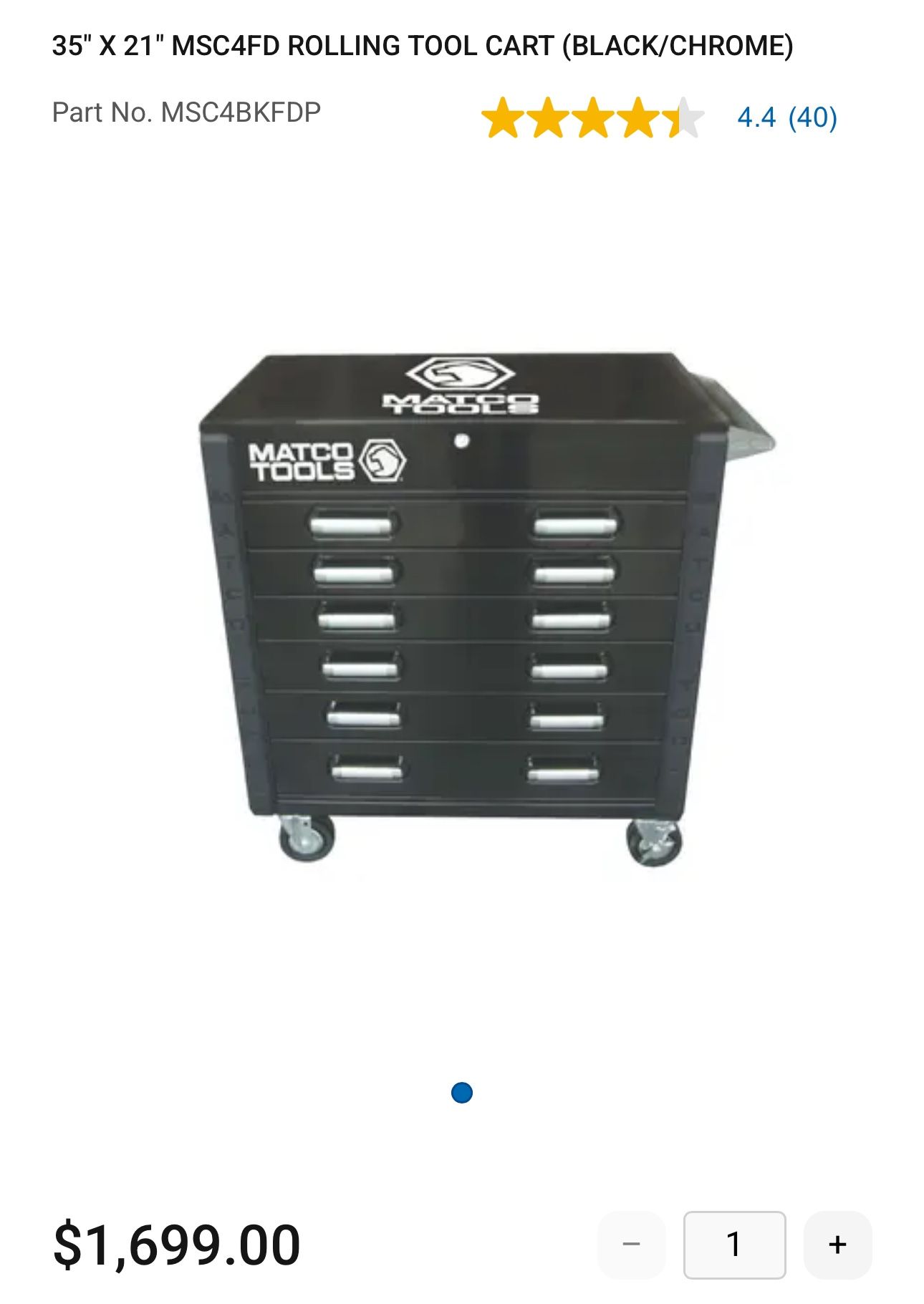 Tool Cart Matco Brand New!!