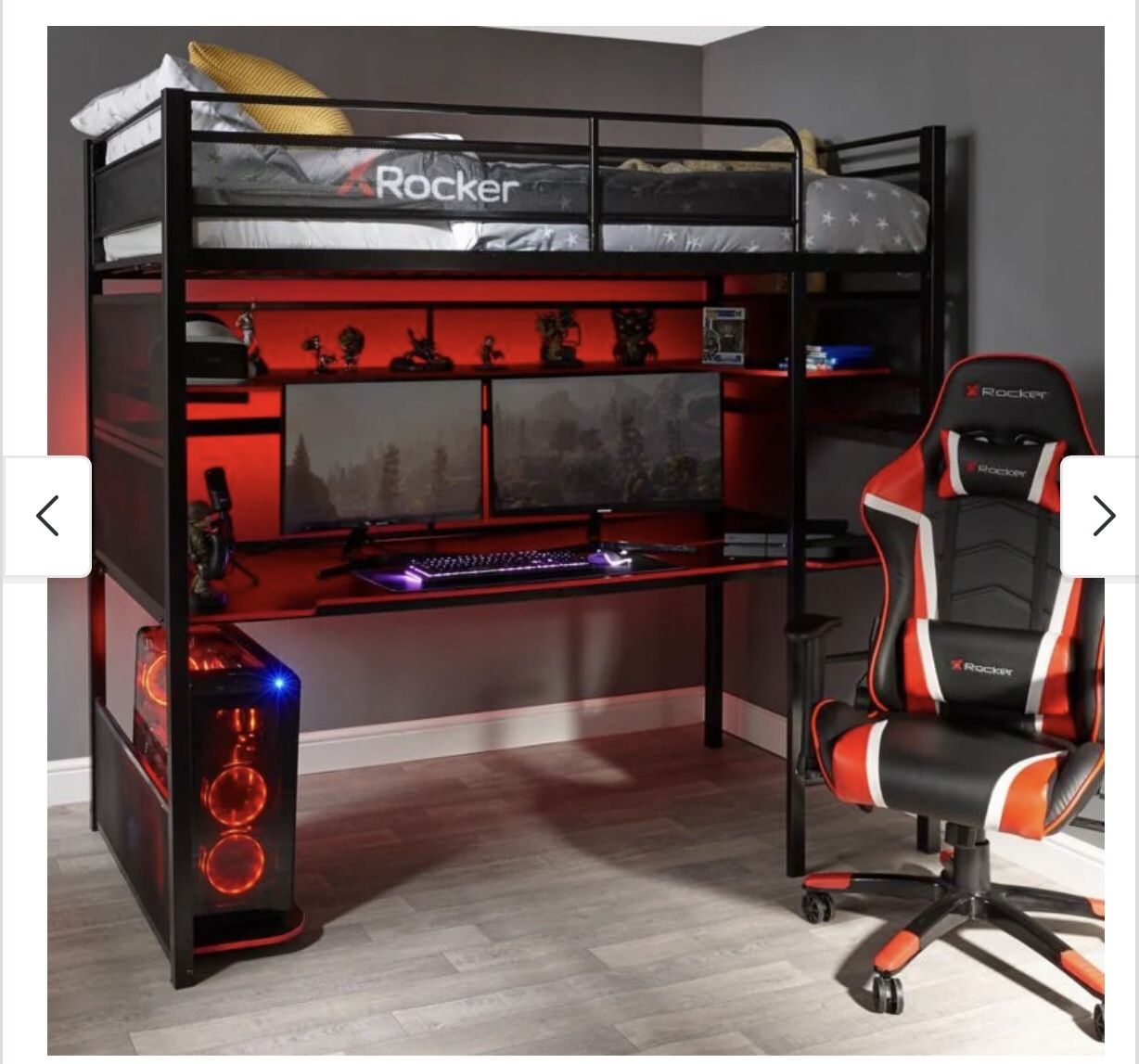 Gaming Rocker Bed With Desk