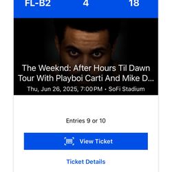 ONE GOLD VIP ROW 4 Ticket to the weeknd concert 