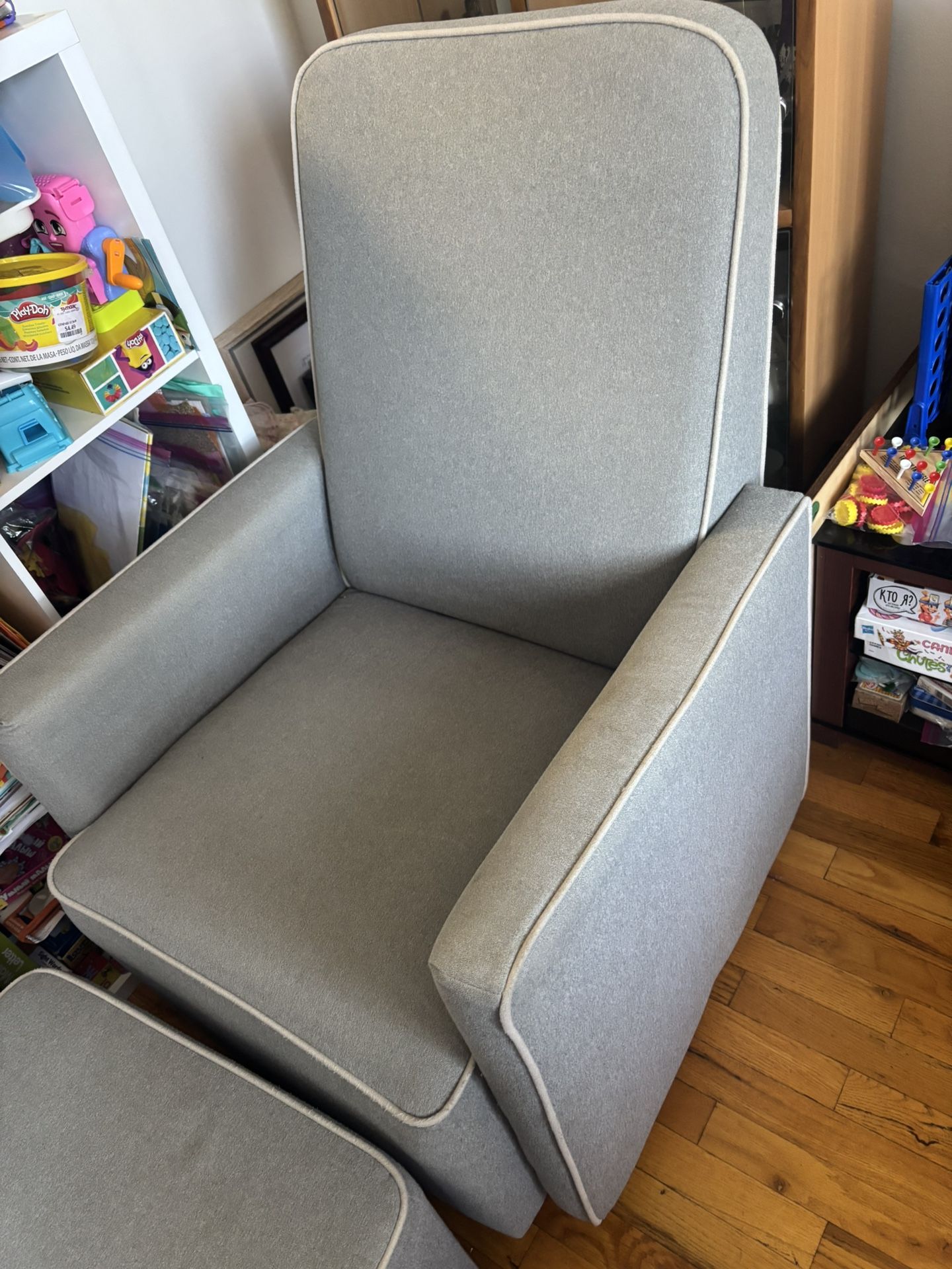 Davinci Olive Swivel Glider with Bonus Ottoman