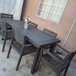 Wood Dining Patio Set 7pc/outdoor Furniture/outdoor Dining Set/Cash Only