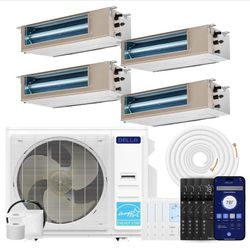 DELLA Single & Multi ZoneConcealed Ducted Mini Split AC Air Conditioner With Inverter Heat Pump AHRI Certified Ultra Heat Precharged Energy Star