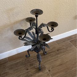 Vintage 5 Arm Cast Iron Candelabra $75