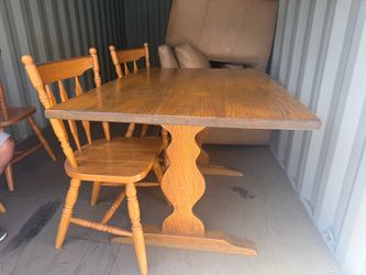 Solid Oak table with chairs
