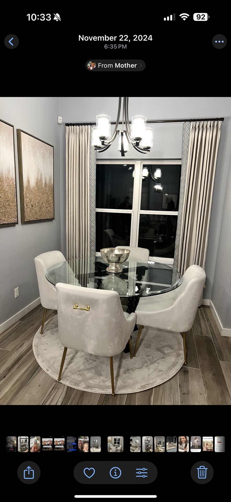White Velvet With Gold Accent Chairs