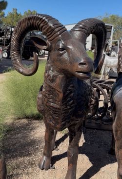 Large Ram Statue – Aluminum Ranch & Indoor/Outdoor Décor