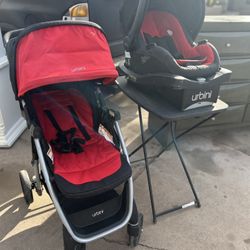 Urbini Omni Plus 3-in-1 Travel System - Red/Black