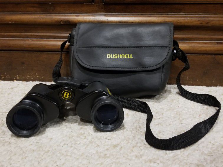 Bushnell Powerview Binoculars 13-7307, 7x35 WA, Includes Case, No Lens Covers