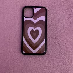 iphone 11 brown heart phone case