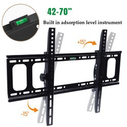 Black Tilt TV Mount Bracket For 42 47 50 52 55 60 65 70 Inch LED LCD PLASMA