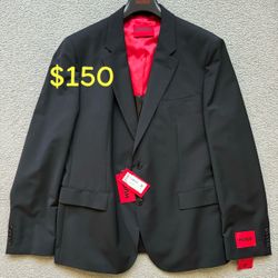 Hugo Boss Modern Fit Solid Wool-Blend Suit Jacket Size 46R Brand New 