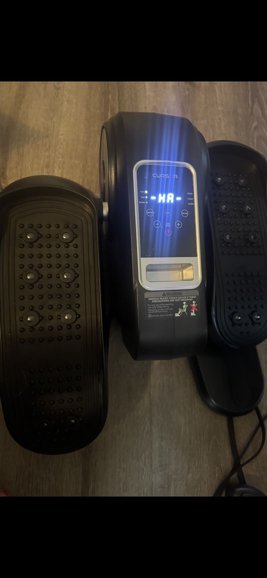 Cursor Fitness Under Desk Elliptical Machine, Electric Seated Pedal Exerciser, Mini Ellipse Leg Exerciser with Remoter, 12 Level Speeds, Forward & Rev