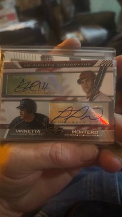 Arizona Diamond backs Montero and Colorado Rockies Iannetta autograph signed topps card