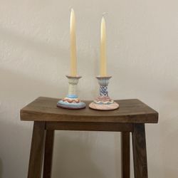 Mackenzie Childs Rare Candle Stick Holders  