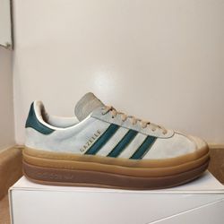 Adidas Gazelle Bold "Wonder White/Green" - Women’s Size 8 / Men's 7 - ID7056