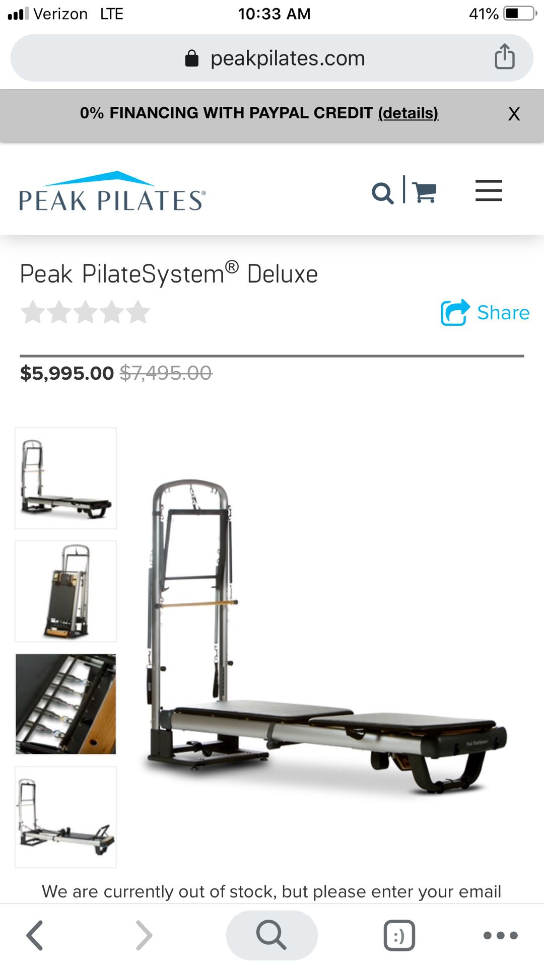 Peak Pilates PilateSystem Deluxe Reformer