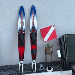 2 WATER SKIS O BRIEN VANTAGE MADE IN USA USED MATERIAL FIBREGLASS