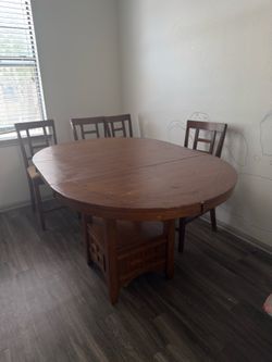 Wood kitchen table 4 chairs - free