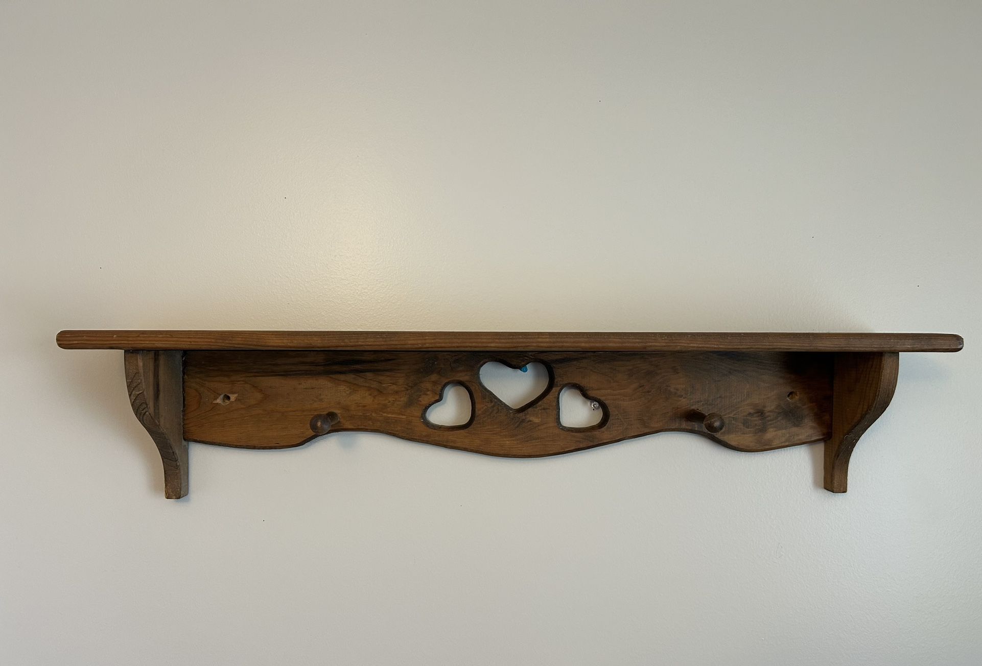 Wooden Wall Shelf w/ Hearts