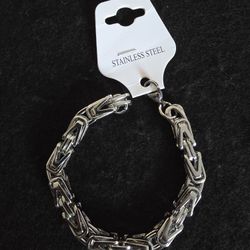 Stainless Steel Chunky Byzantine Bracelet 
