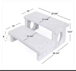 White Plastic 2-Step Spa Hot Tub Steps
