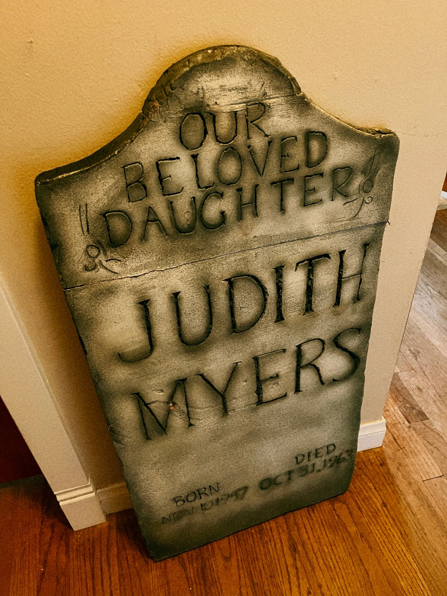 Life-size Prop Replica Foam Judith Myers Tombstone Halloween1978