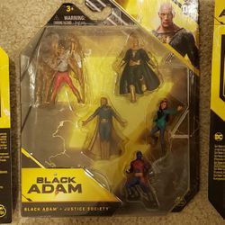 Lot 3 - DC Comics Black Adam Justice Society Set ... Each 5 Pack 2 Inch Figure