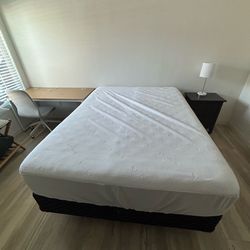 Queen size bed, box frame + bed frame