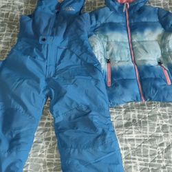 Size 6 Girls Snow Bib And Jacket New Snow