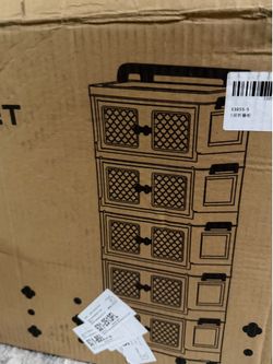 5-Tier Folding Storage Cabinet Organizer