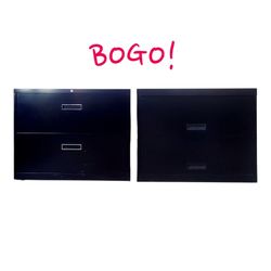 Black 2-Drawer Filing Cabinets 