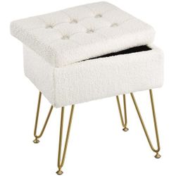 Taburete de tocador con almacenamiento - 30 cm de profundidad x 39 cm de ancho x 49 cm de alto