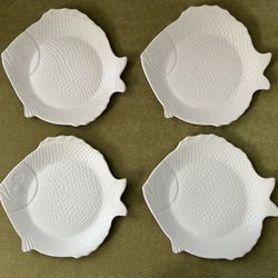 Bauer California Pottery Plates. Chicken of the Sea Tuna Fish Advertising Plates. No Chips Or Cracks  10” diameter  From the 1940s-$10 Each