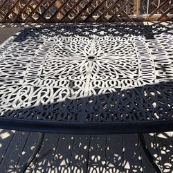 Cast Aluminum Table Seats 8 64x64 Inches