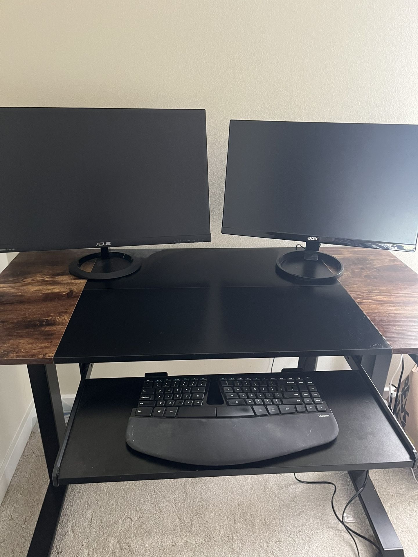 Sit Stand Desk Monitor Office Set