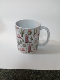 Brand New Merchandise Boot & Cactus Coffee Cup Western (Must Pick Up