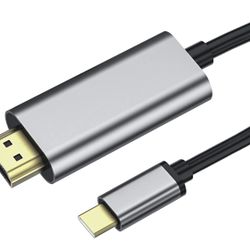 USB-C to HDMI Cable 4K, 6FT USB 3.1 Type C (Source) to HDMI (Display) Cable, Thunderbolt 4/3 Compatible for iPhone/MacBook/Surface/XPS/Galaxy