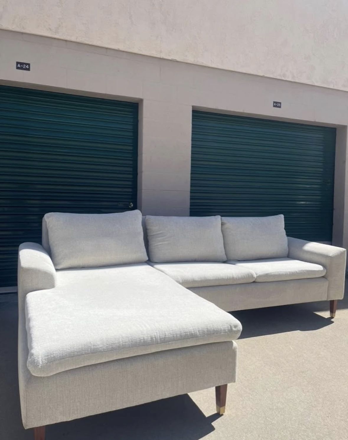 Beige Midcentury Modern Sectional Couch 🛻Delivery Available🛻