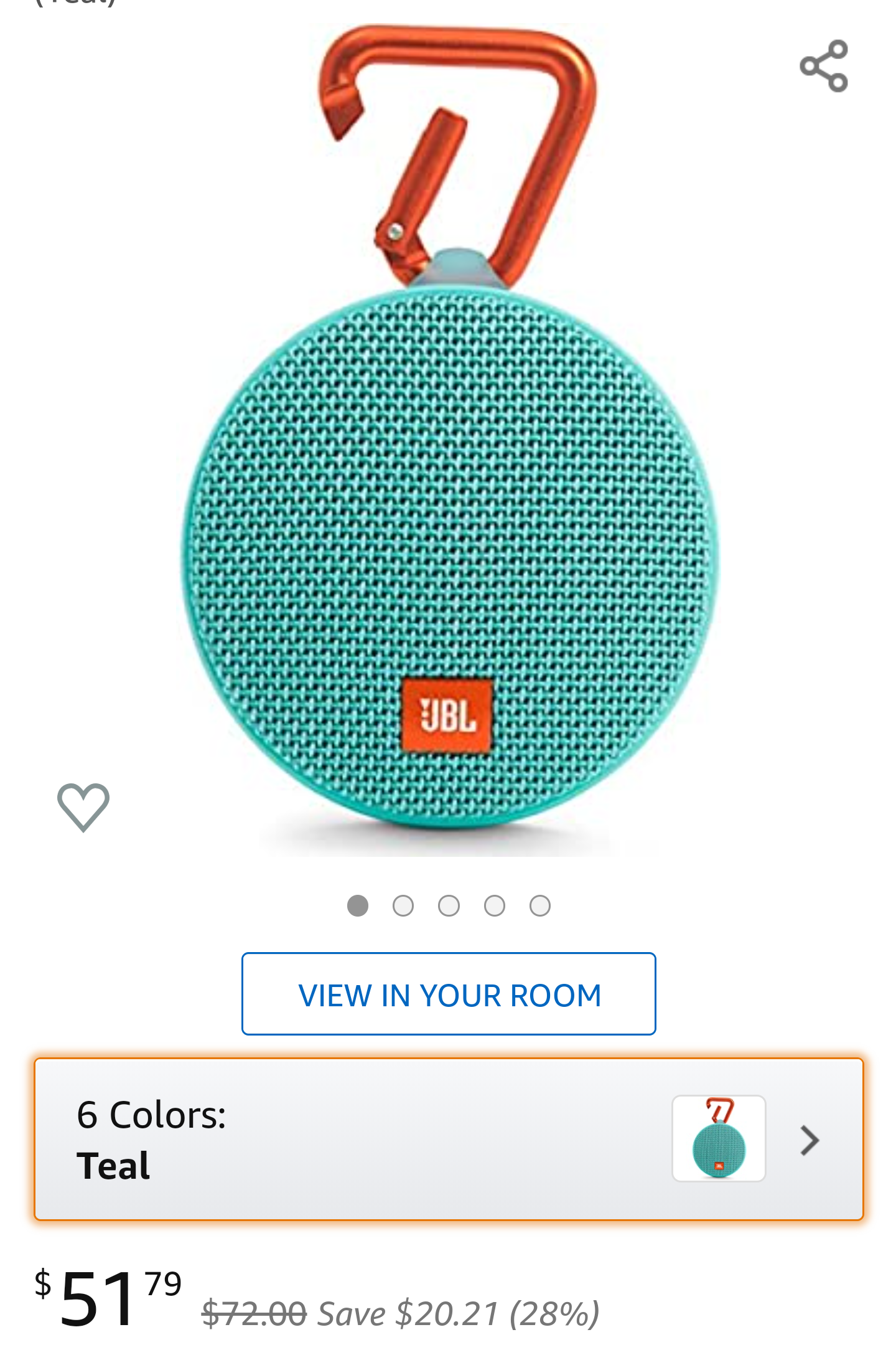 JBL Clip 2 Waterproof Speaker