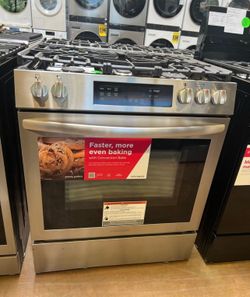 Frigidaire 30" 5.1 Cu Ft Gas Range, Convection Bake, 5-Burners, Self-Clean, Storage Drawer