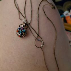 Sterling Silver Freshwater Pearl Pendant On A Long Necklace 