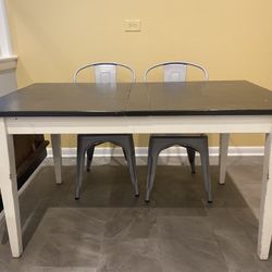 Extendable Wooden Farmhouse Dining Table